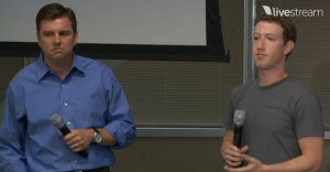Tony Bates, consejero delegado de Skype en la conferencia con Mark Zuckerberg.