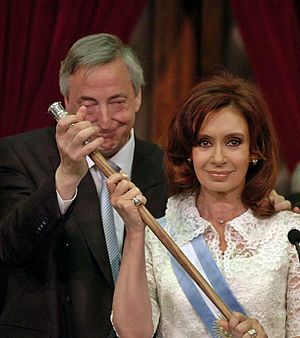 Néstor Kirchner, ending his presidential manda...