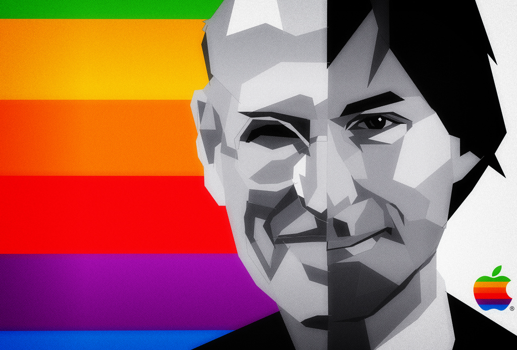 Imagen: "Steve Jobs Dies Aged 56 / Apple Shaped Full Stop" por Surian Soosay