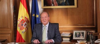 Gráfica del mensaje ofrecido por el Rey Juan Carlos al anunciar su abdicación.