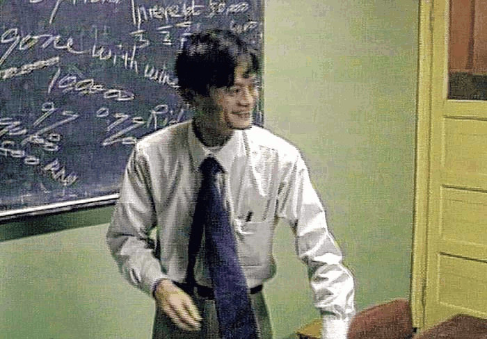 Jack Ma cuando se desempeñaba como profesor de inglés en 1995. Imagen Porter Erisman tomada de ww.wsj.com.